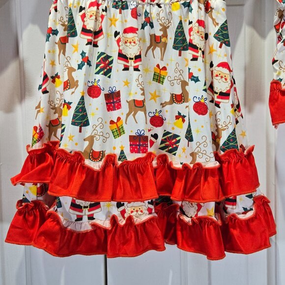 New Toddler Girl Christmas Printed Dress – Size 3T - Picture 3 of 5